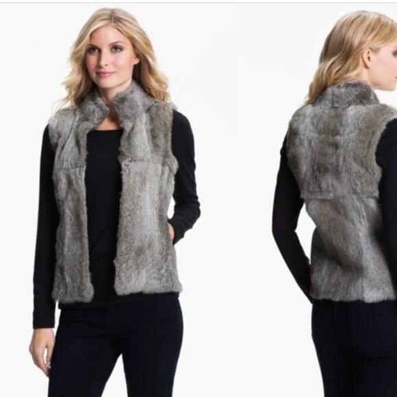 Michael Kors Gray Rabbit Fur Vest XS - Picture 8 of 16